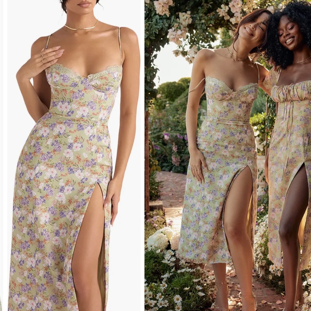 Corset Crepe Midi Sundress